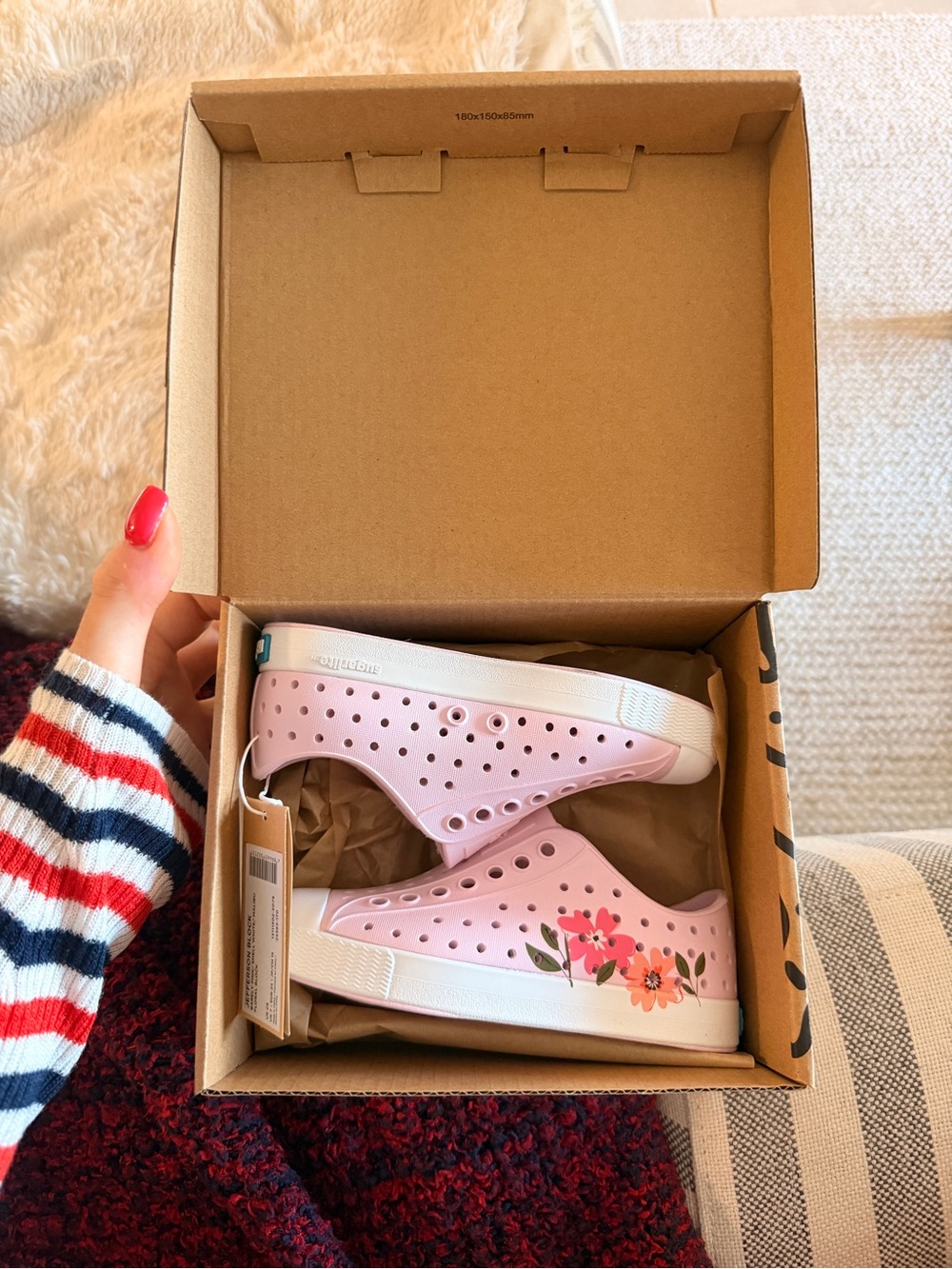 Girl’s Pink Floral Slip-On Sneakers